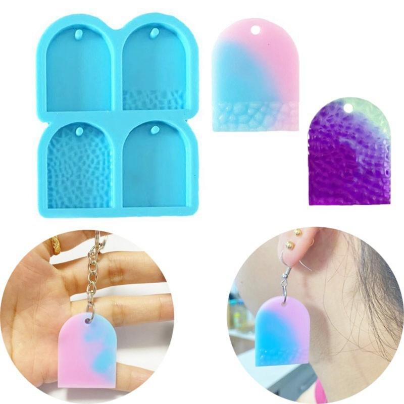 Flower Shaped Silicone Resin Mold 4 Cavity Door Hand Palms Shape Jewelry Pendant Epoxy Mold Necklace Decors Gift