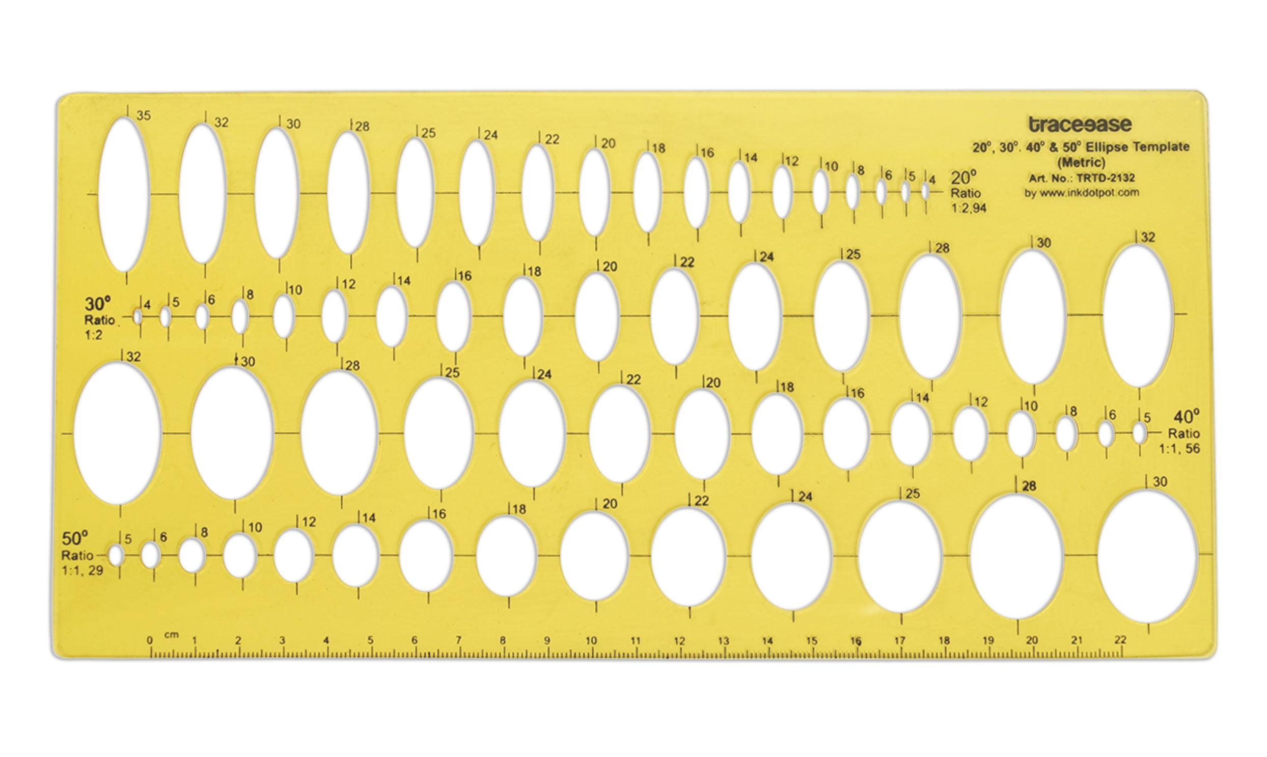 

Traceease Geometric Drafting Ellipse Template Drawing Stencil, Designing Template Measuring Ruler 10.3 X 5 Inches жёлтый