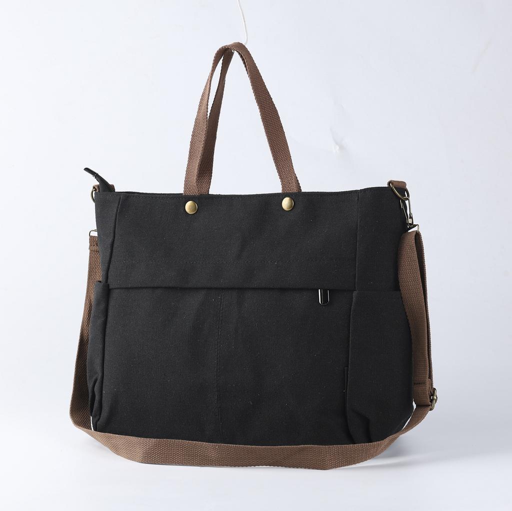 Thickened Large Capacity Canvas Commuting Bag, Women's Hand-held Tote Bag, Fashionable Outdoor Crossbody