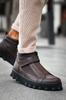 Men's Fashion Faux Leather Flat Heeled Boots Bootie CPyramid Long Boots Black Shoes
