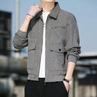 Herbst und Winter neue Jacke Herren Cord Koreanischer Stil lässig Samt Revers Herren Oberteile trendige Herrenjacken
