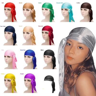 Elasticity Baotou Cap Hair Bands Simulation Silky Long Tail Pirate Hat Headband Turban for Children Kid Ribbon Style Accessories