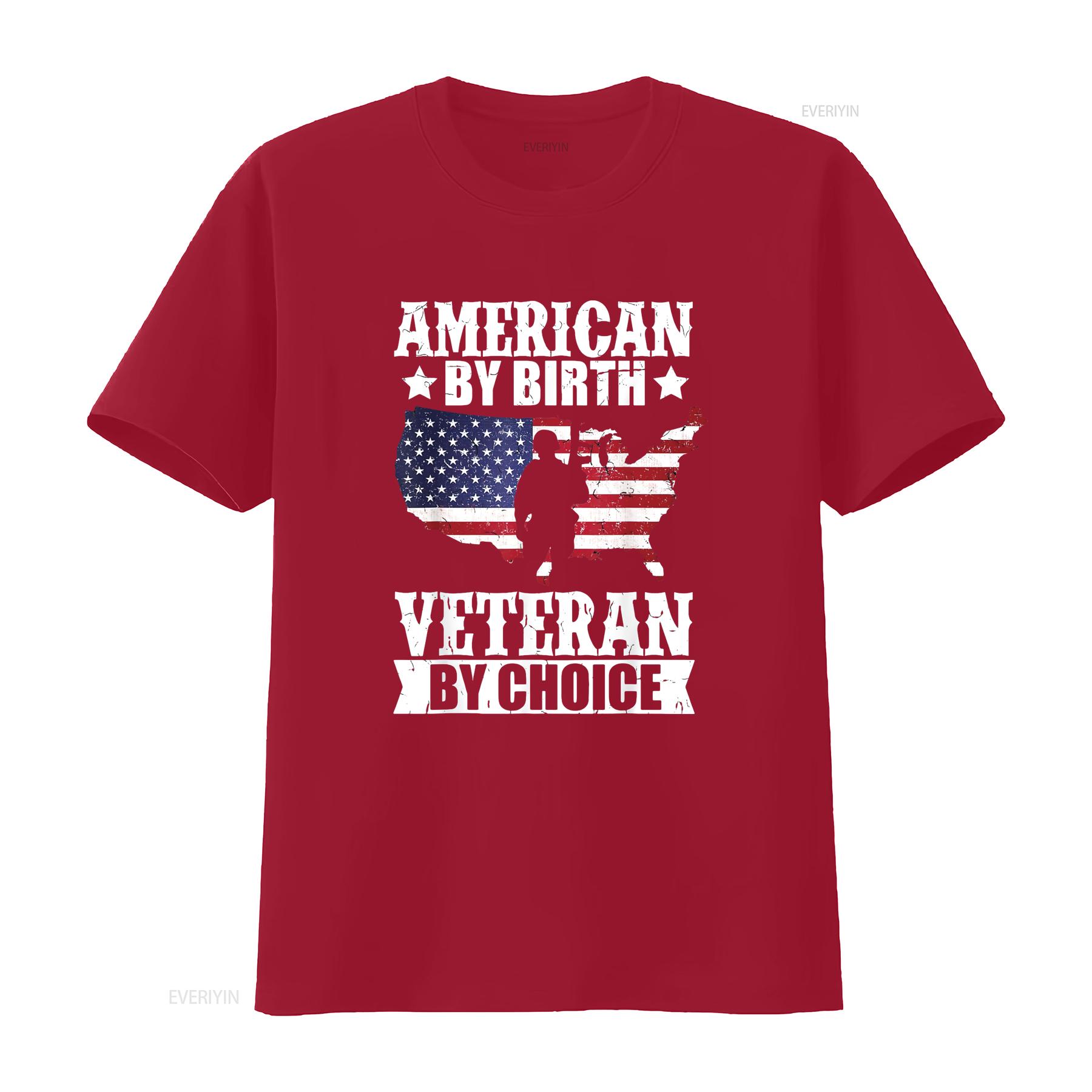 Womens American By Birth Veteran Choice US Flag Veterans Day T Shirt Black 2X Large vintage Washed Stylish Versatile S