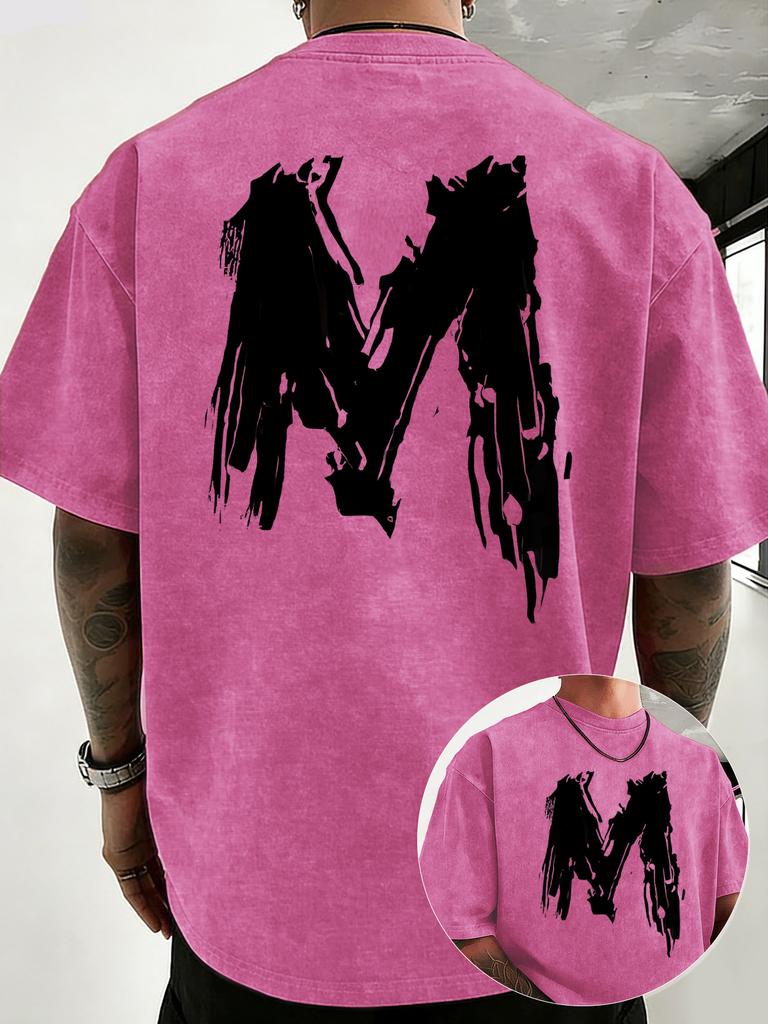 2026 Summer New Style Unisexs Retro Washed Pure Cotton TShirt Casual Fashionable Simple Letter Pattern Print Comfortable