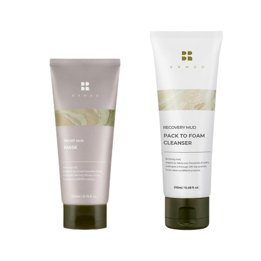 [Cardi B’s Pick] BRMUD Relief Mud Mask (30ml, 110ml, 200ml) / Relief Mud Pack-to-Foam Cleanser  (30ml, 110ml, 310ml) (9 Options)