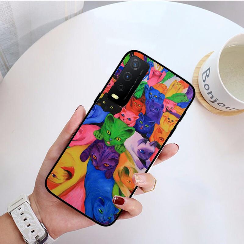 Bunte psychedelische Trippy Art Handyhülle für VIVO Y31 Y21 Y70 Y21S Y20 Y72 1907 Y12 Y11S Y53S Y33S Y55 Y76 Y51 Y15S Y01
