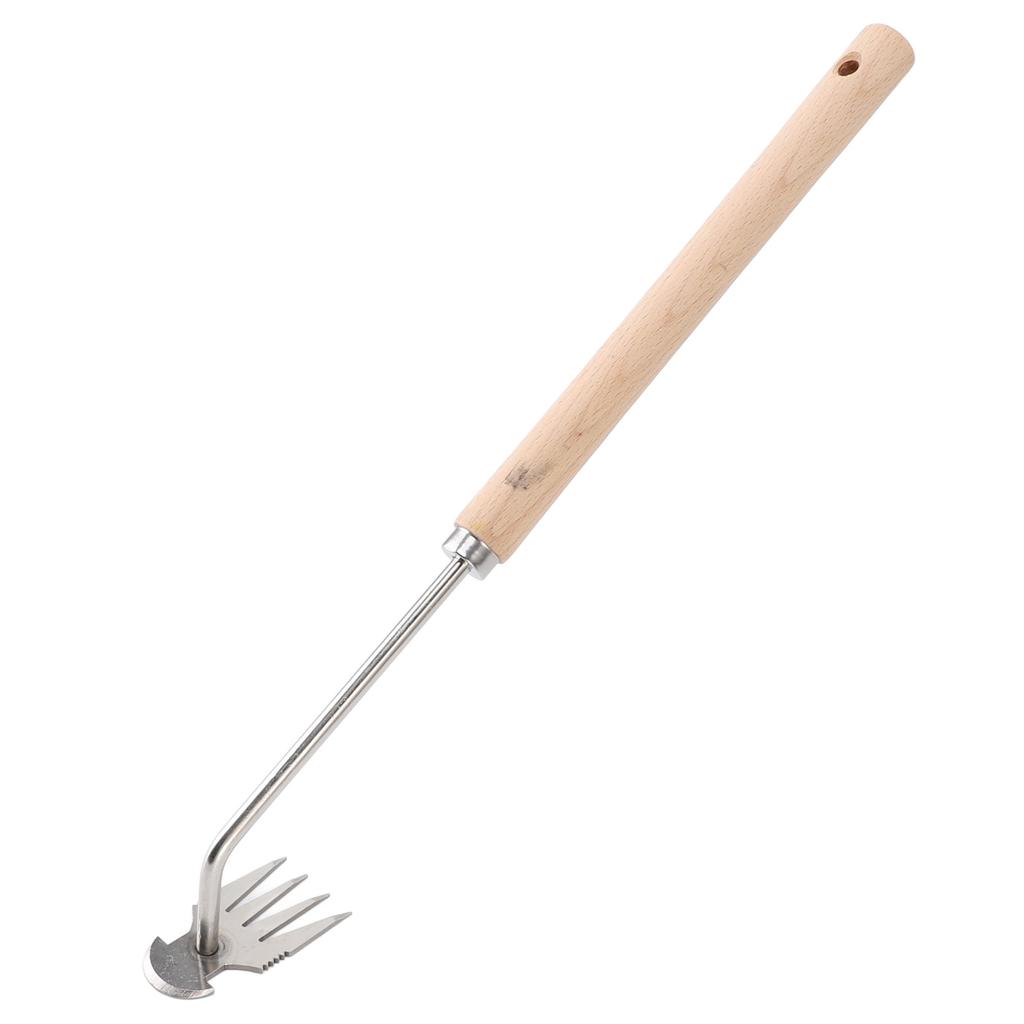 Weed Pulling Tool Beechwood Stainless Steel Labor Saving Hand Weeder for Flower Planting Home