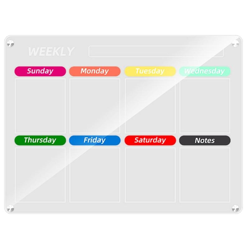 Acrylic Magnetic Schedule Board Memo Organiser Message Holder Office Whiteboard
