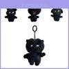 Adorable Plush Animal Keychain Black Lightning Series Cute Dog Stuffed Doll Bag Charm