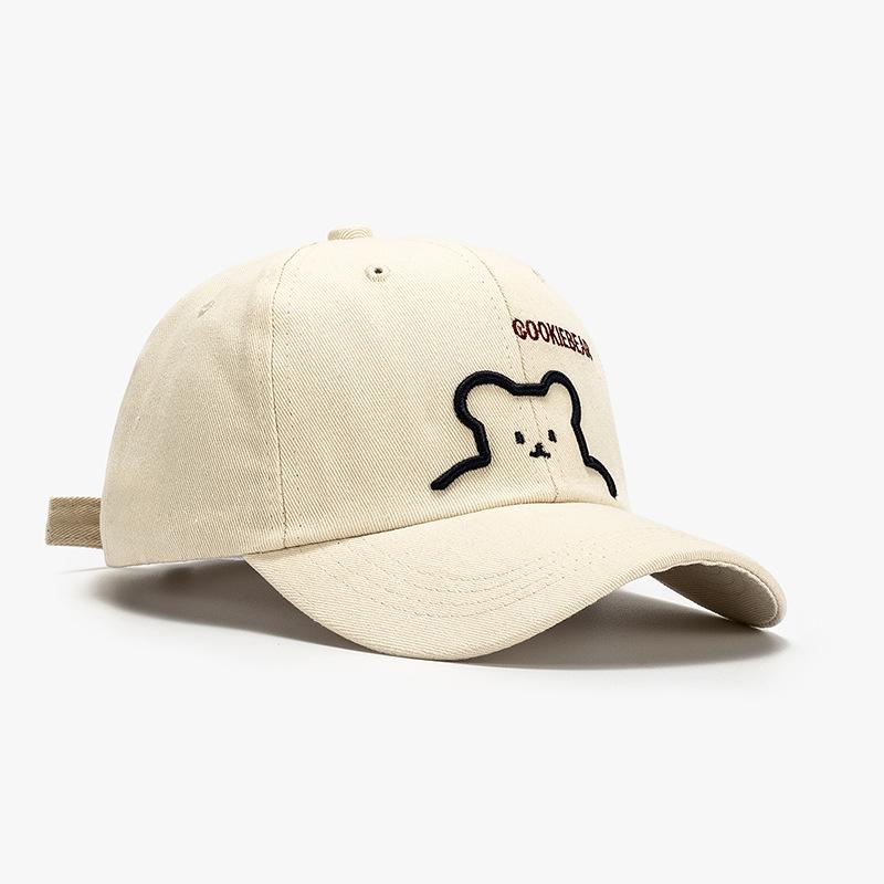 Hat Women's Spring Summer Breathable Soft Top Cap Men's Outdoor Sunscreen Korean Cute Bear Baseball Cap