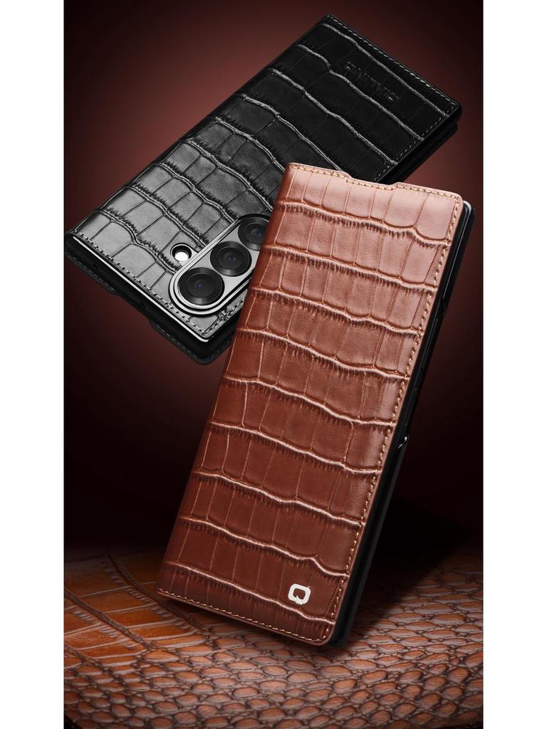 Étui à rabat magnétique en cuir véritable Chali pour Samsung Galaxy Z Fold7