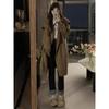 Thickened large sweater jacket women's autumn and winter medium and long loose lazy style retro knitted cardigan new