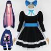 Anime Panty &Stocking with Garterbelt Stocking Anarchy Autumn Maid Women Cosplay Costume Lolita Dress + Belt + Headwaer Hallowen