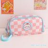 Kawaii Plaid Pencil Case Large Capacity Cute Portable Pen Box Back To School Office Supplies Korean Makeup Storage Stationery
