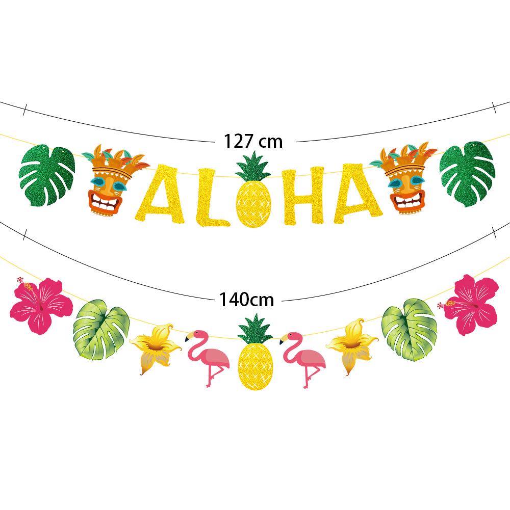 Aloha Tropical Party Decorations: Flamingo, Bird, and Leaf Hanging Ornaments
