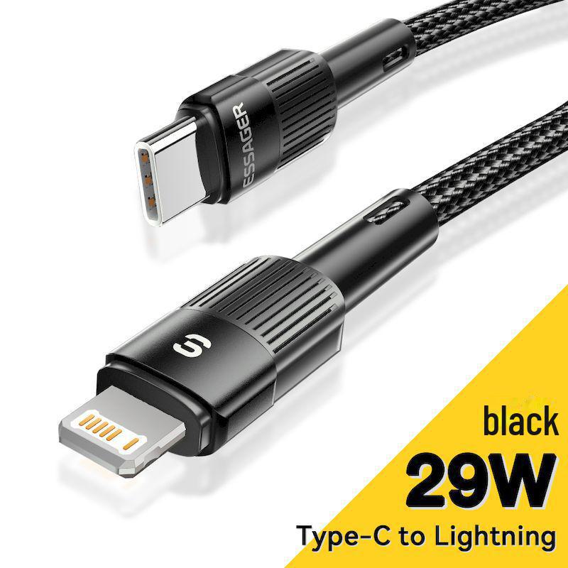 

ESSAGER 29W Кабель для быстрой зарядки для iPhone 14 и устройств Apple Black