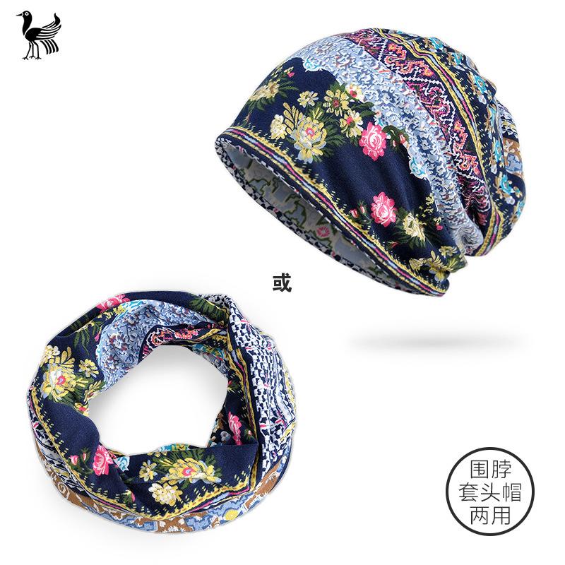 Frühling und Sommer dünnes Material Stretch-Baumwolle Druckmuster Outdoor Radfahren Shopping vielseitige Schal Kopfbedeckung