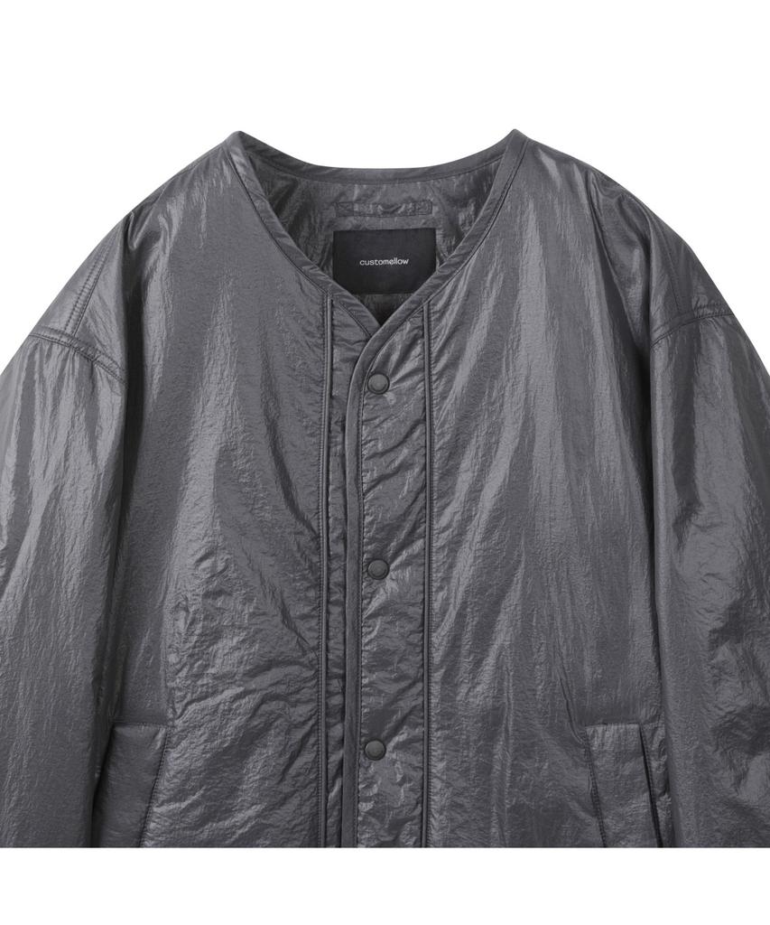 Customellow Gray Padding Cardigan Jacket Cwuas25112Gyd