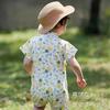 Baby Boys Girls Yukata Jinbei Cute Romper Summer Baby Dinosaur Floral Pattern Baby Clothes Knit Romper Short Sleeve Front Opening Cotton HF1221