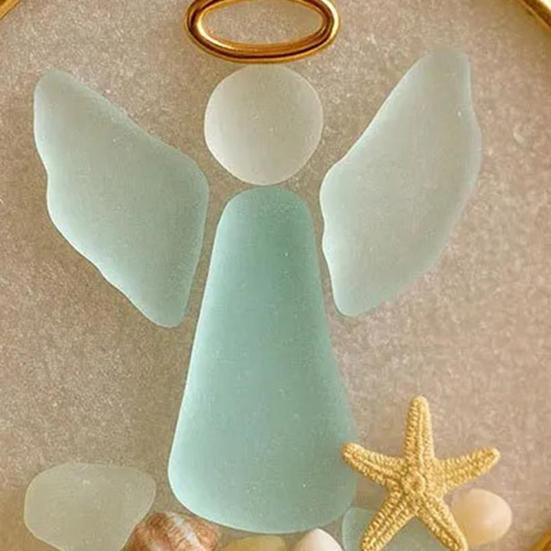 Sea Glass Nativity Christmas Ornament Beach-Inspired Hanging Ornament Nativity Christmas Tree Decoration for Xmas Tree Coastal Home Decor