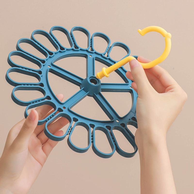 Round Drying Rack Rotatable Laundry Hanger Storage Rack 20 Clips Rack for Underwear Socks Necktie Baby Bibs Hanger