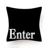 Keyboard Jeanette Alt Del Ctrl Letter Pattern Hug Cushion Cover Black and White Home Decor Home Car Comfort Cushion Cover    ...