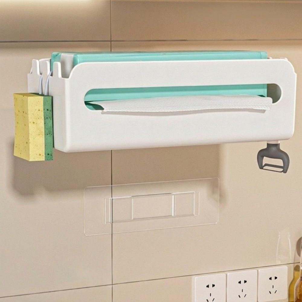 Self‑adhesive Wall Mounted Paper Towel Holder No Drilling Refrigerator Tissue Organizer Kitchen