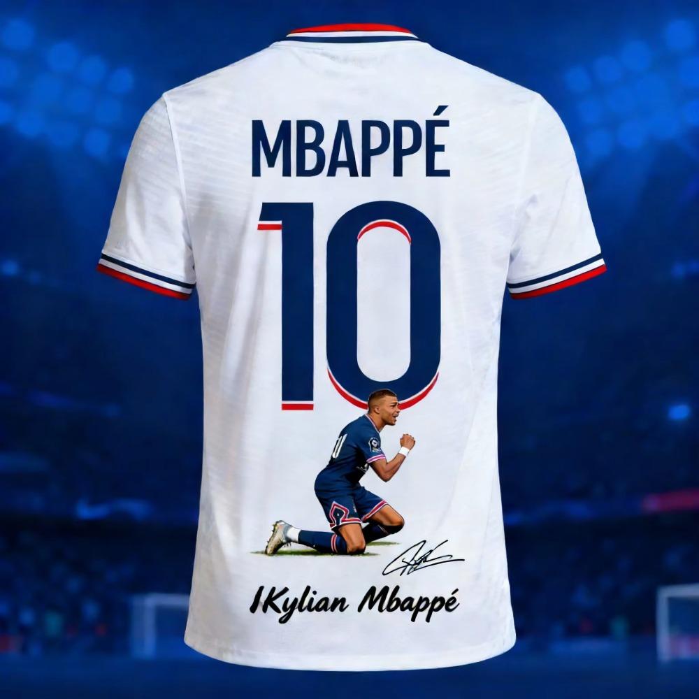 Nuova Maglietta T-shirt Famiglia Mbappé Stampa 3D Estiva Maglia da Calcio - Asciugatura Rapida e Traspirante Adatta per l'Abbigliamento Sportivo