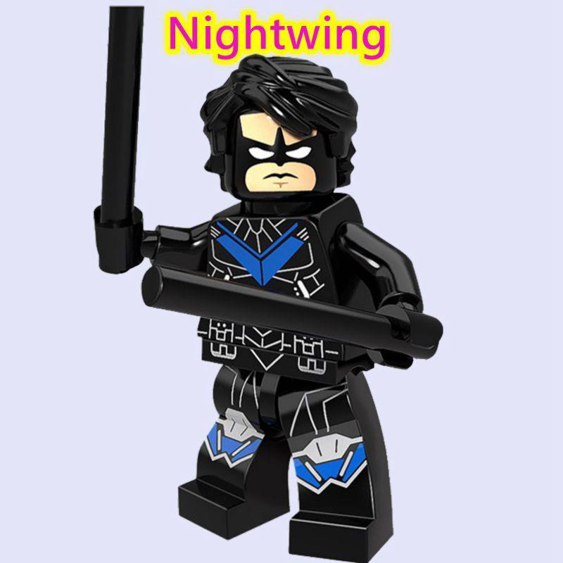 

Teen Titans Nightwing Robin Arkham Knight Compatible with Marvel Minifigures Toy DC Movie Riddler Black Flash Building Blocks Educational Toys 1128