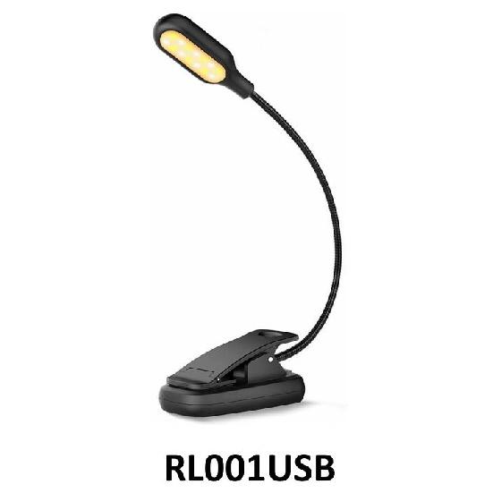 Flexible Neck 5 Modes Light Temperature 3000K 3500K 4000K 5000K 6000K Dimmable USB Rechargeable LED Book Reading