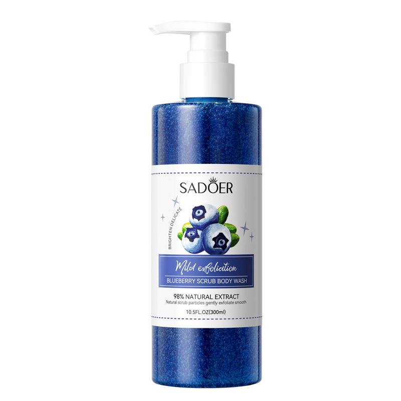 

300ml Blueberry Exfoliating Shower Gel Contains Blueberry Extract, Fine Exfoliating Particles Deeply Cleanse Skin Dirt, Improve Rough Skin 300ml синий