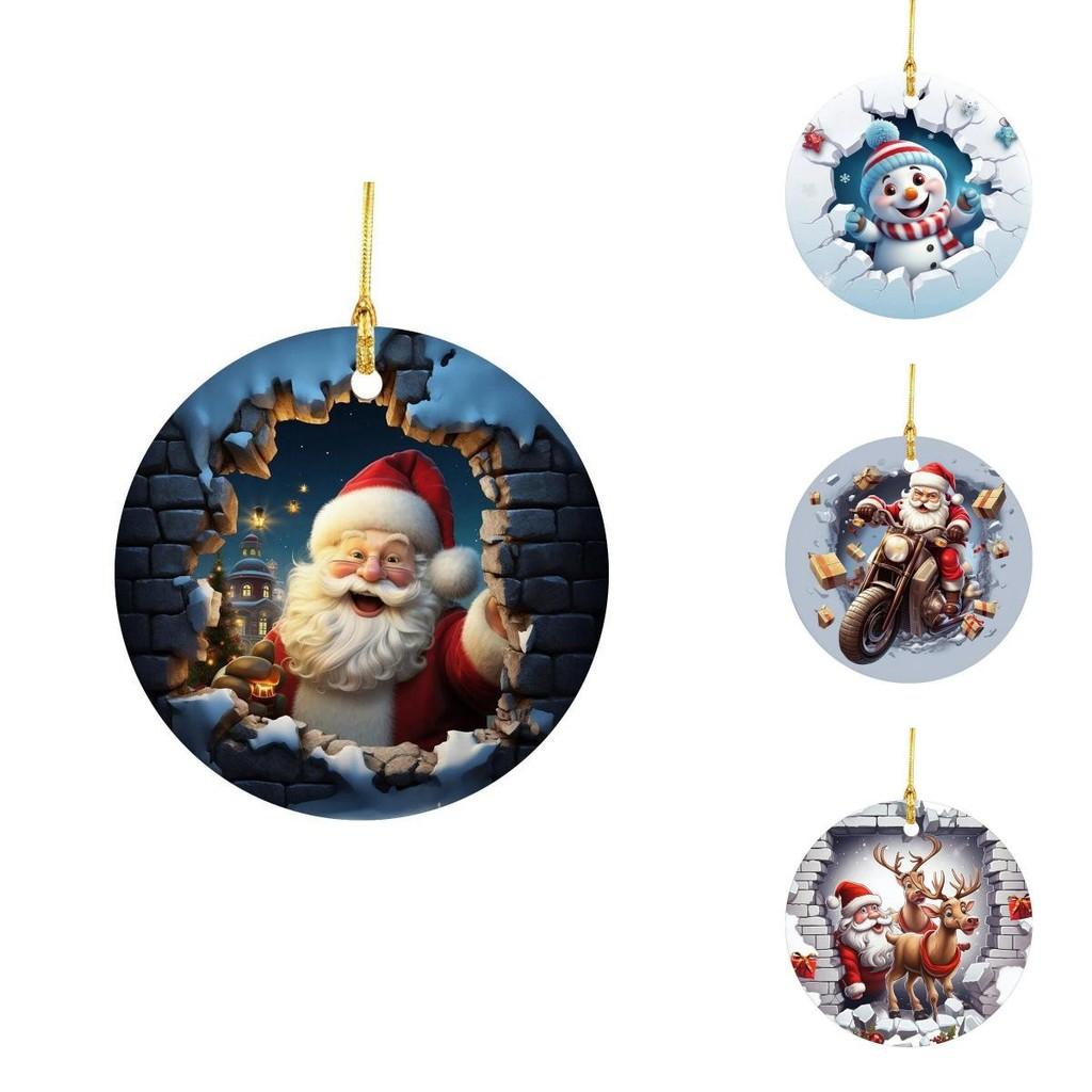 Lebhaftes Acryl-Weihnachts-Durchbruch-Ornament im Cartoon-Stil für festliche Autodekoration