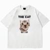 T-Shirt Women'S Fashion Summer Men'S Women'S Unisex Hip Hop Cute Cat Harajuku Y2K Printing Leisure Outdoor Fitness Cotton