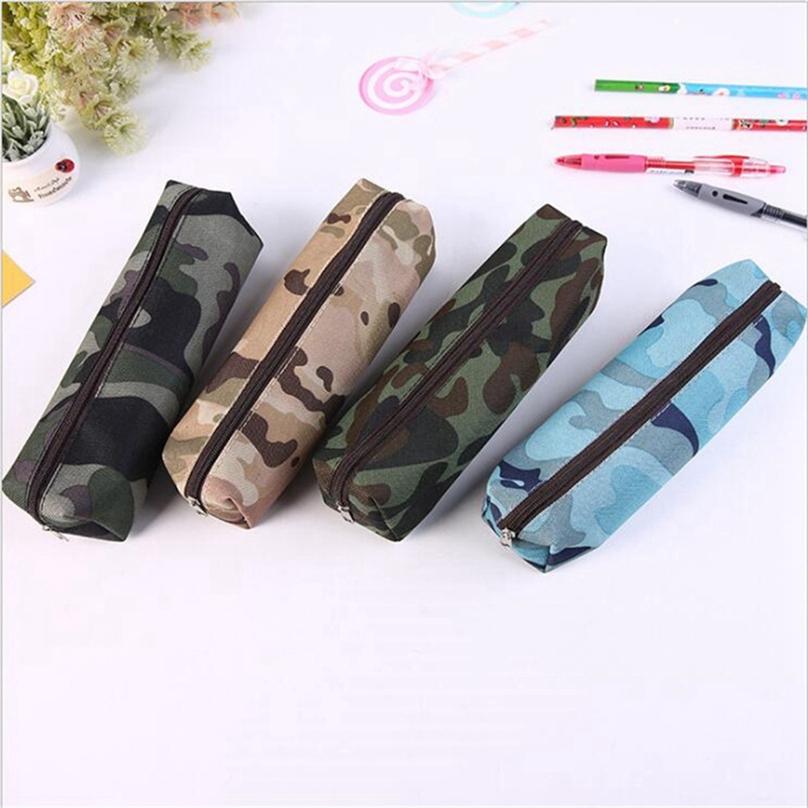 Fashion Boys Creative Military Student Pencil Case Stationery Storage Bag