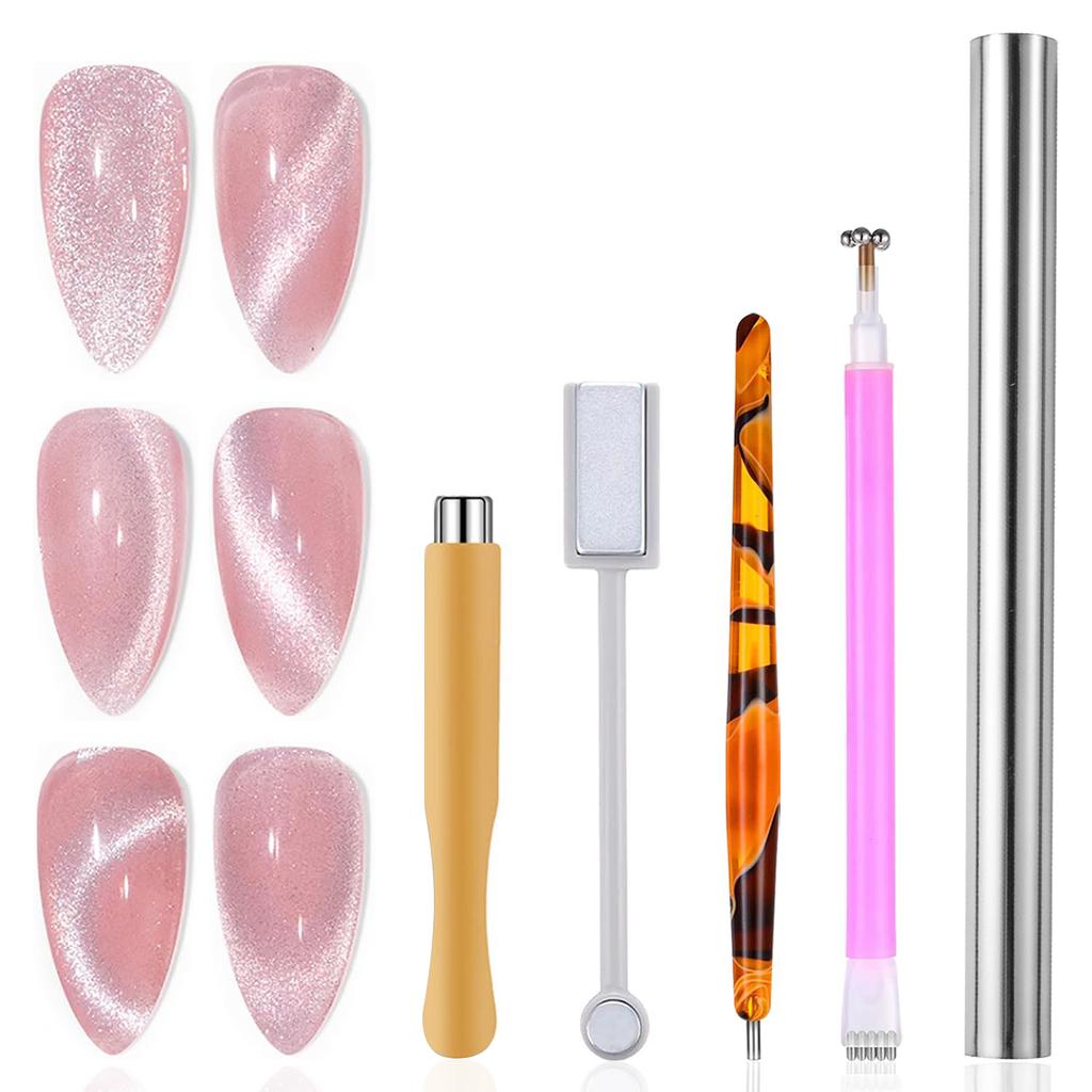 5pcs Cat Eye Strong Effect Magnet Slice Magnetic Stick UV Gel Polish Gradient Rod Manicure Nail Art 3D Tips Tools Double Head
