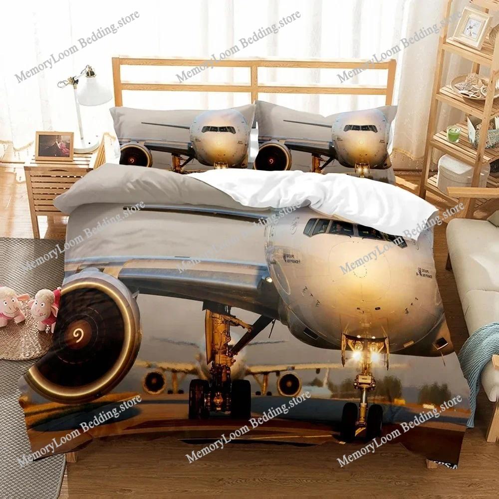Aircraft Duvet Cover Set Comforter Bedding Set 3D Printing Luxury Kids Boys Quilt Cover Queen King Decor Home Textile
