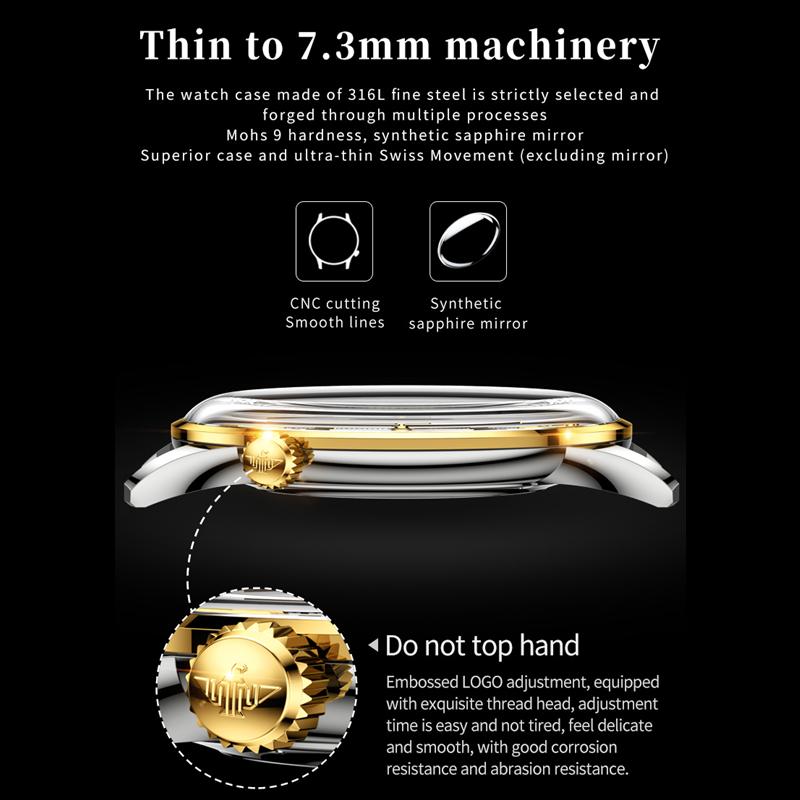 OUPINKE New Business and Leisure Men's Watch Business Casual Dual-use Waterproof Mechanical High-end Watch