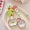Underglaze Colored Ceramic Spoon Cute Christmas Cherry Scoop New Kitchen Cooking Utensil for Dessert Soup Long Handle Soup Spoon