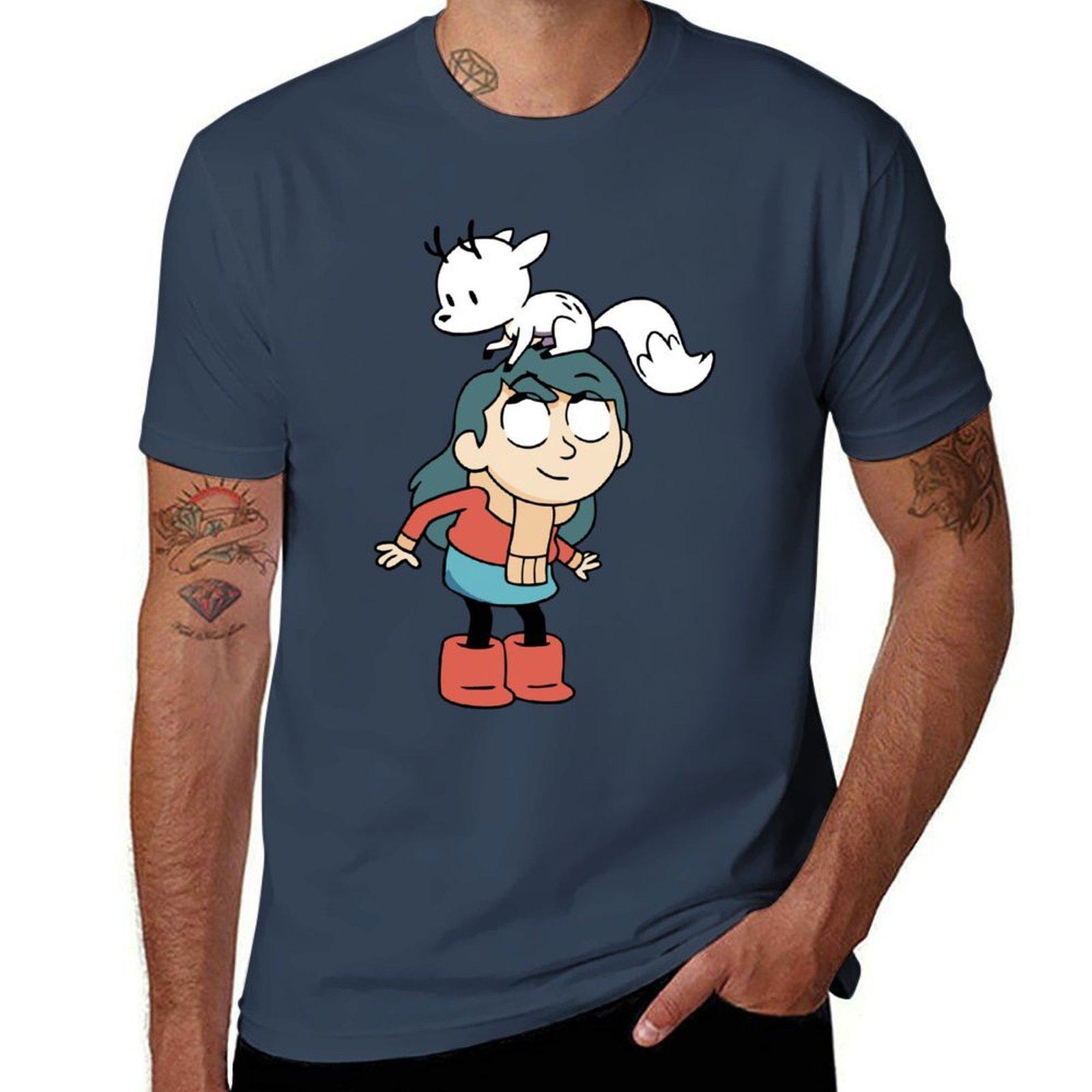 Cute Hilda Netflix 007 Hilda And Twig Birthday Gift Cute Best Salling Tshirt Basic Short Sleeve Cotton Blend Tshirt S