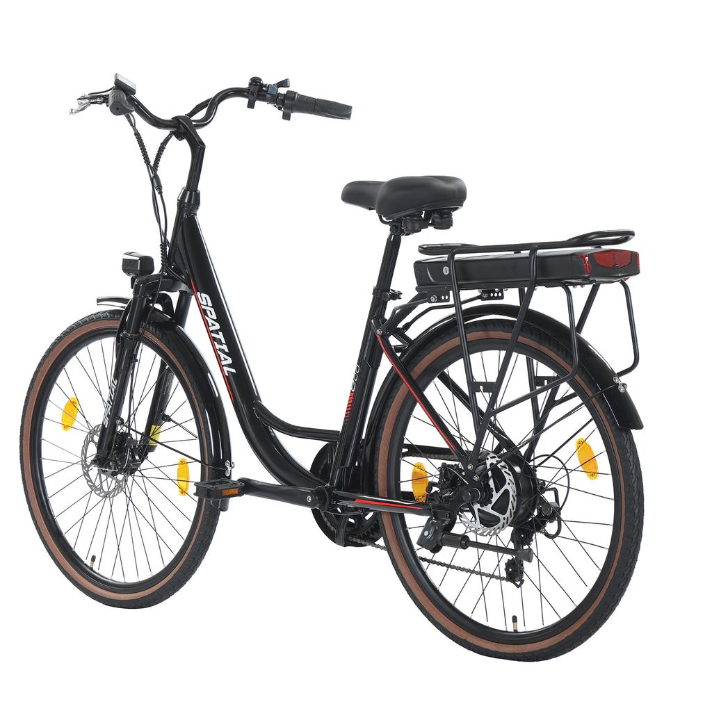 SPATIAL Shiny Electric Bicycle With TowSeat 350W Motor 36V13Ah Battery 26 Inch Tires E-Bike Outdoor Riding Electric Bike For Adult