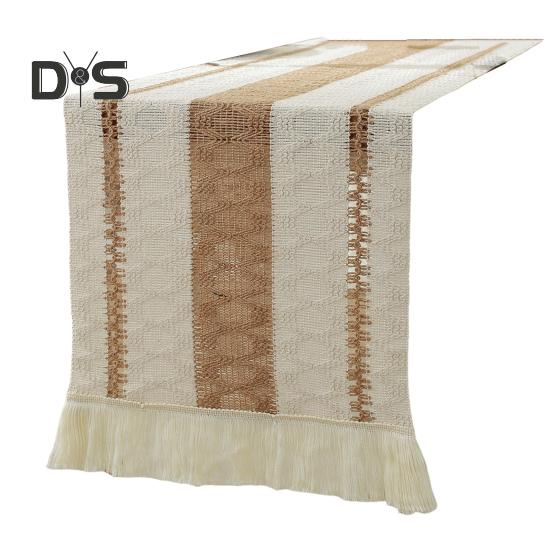 

Дорожка для праздничного стола, тканая ткань в стиле бохо, декор с кисточками, контрастный цвет, плетеная, устойчивая к пятнам, многоразовая защита стола, украшение для банкета на выпускной 120 cm 5