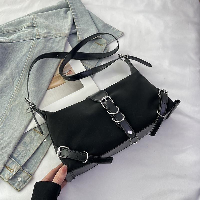 Stylish Black And Brown Winter Shoulder Pillow Bag With Large Capacity And Chic Design