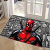 Authorized 1pc Cartoon Printed Rug, Deadpool Red Black Battle Suit Holding Dual Knives Mechanical Drawing Background Pattern E