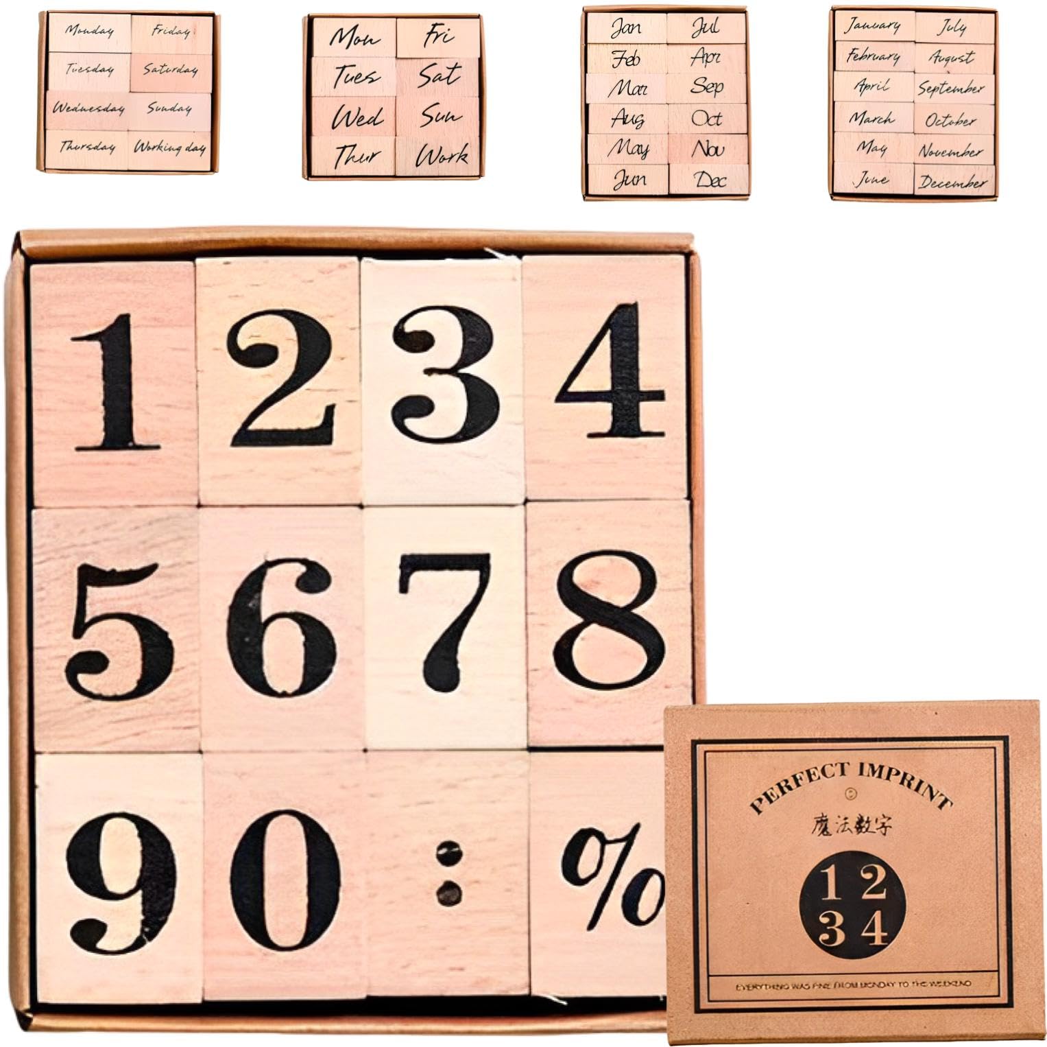 

fogman Номер Деревянный Милый и День Большого и Малого Набора Штампы, Штампы, Стильный, Неделя, Месяц, (чисел)
