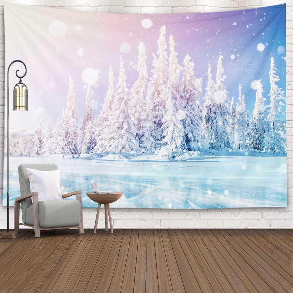 VIKAMA Forest Mist Tapestry Misty Mountain Forest Wall Hanging Bedroom Living Room Guesthouse Wall Decoration
