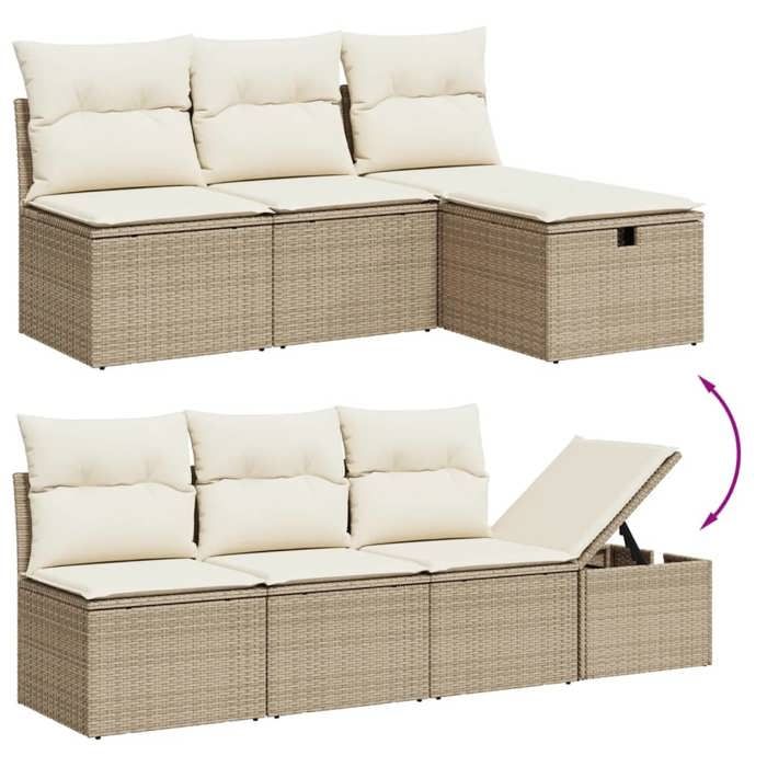 VidaXL Salon de Jardin avec Coussins 8 pcs, Canapés de Terrasse, Ensemble de Meubles de Patio, Mobilier d'Extérieur, Beige 3264154