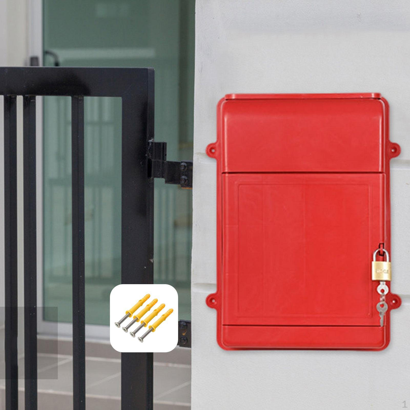 

Запираемый настенный почтовый ящик 34,5x26x10 см многоцелевой почтовый ящик для пожертвований в гостиницу красный