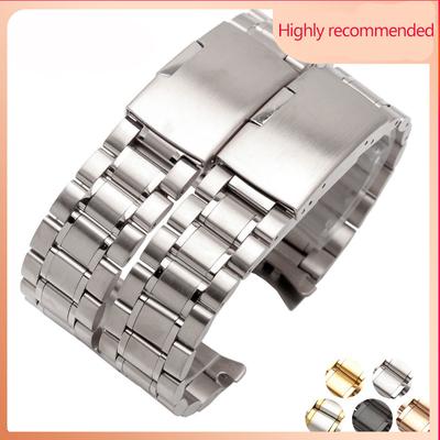 Correa de Acero Inoxidable de Alta Calidad Correa de Pulsera con Extremo Plano/Curvo Para Casio Tissot Seiko Cadena de Reloj de Metal 18mm 20mm 22mm