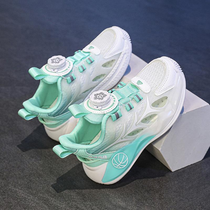 

Cheap children s shoes summer 22 new sports net shoes medium and old children s rotating button hollow sandals mesh tide 30