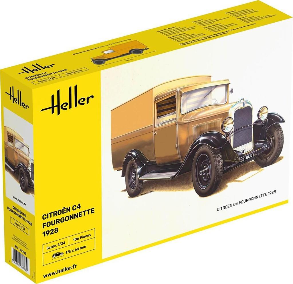 Platz Heller 1928 Citroen C4 Forgonette Plastic Model HE80703 1/24